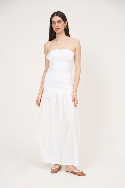 Vestido Frufru Branco Cho - Branco