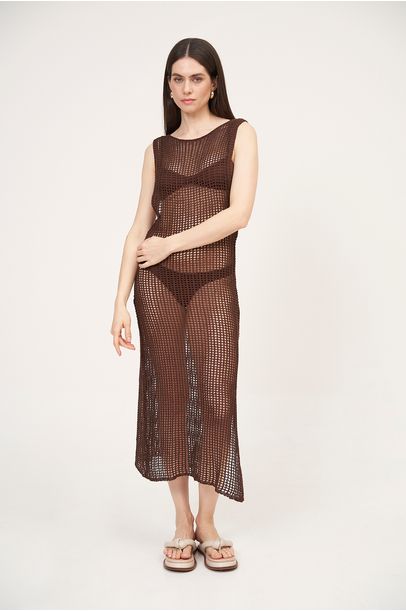 Vestido Luciana Tricot Marrom Haight - Marrom