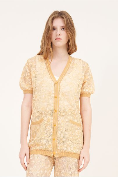 Casaco Jacquard Escarlet Amarelo Gig - Amarelo