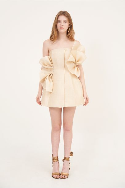 Vestido Mini Nilo Bege  Aluf - Bege