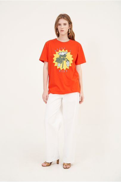 T-Shirt Saffron Longa All Most Vintage - Laranja