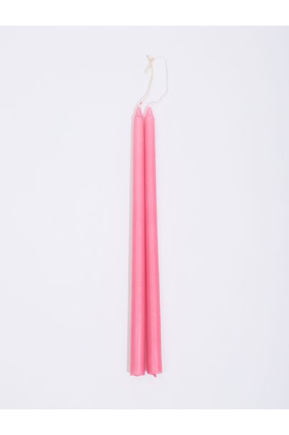Dupla Vela Castiçal Color Mix Pink Cian Candle - Rosa