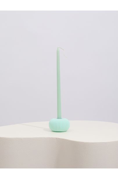 Castiçal Unitário Color Verde Menta Cian Candle - Verde