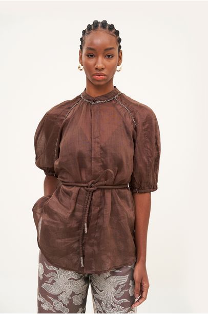 Camisa Wabi Linnen - Marrom