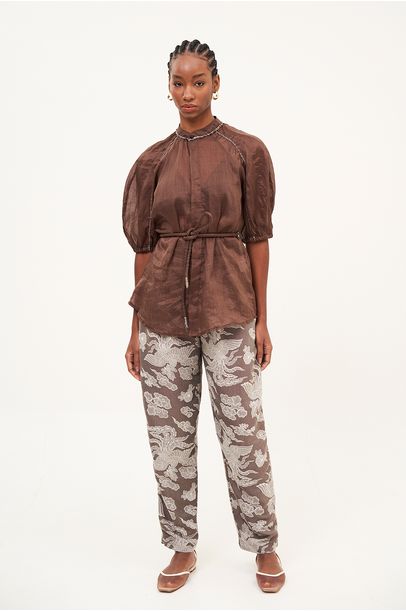 Camisa Wabi Linnen - Marrom