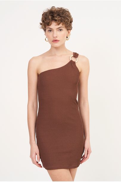 Vestido Mini Mustique Marrom Jo De Mer - Marrom