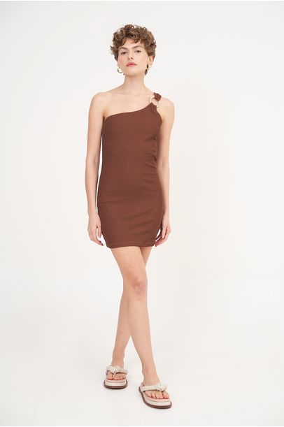 Vestido Mini Mustique Marrom Jo De Mer - Marrom