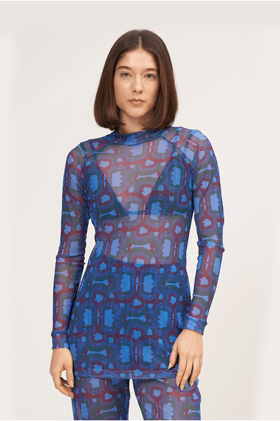 Vestido Mini Yoga-Sutra Azul Parioca - Azul
