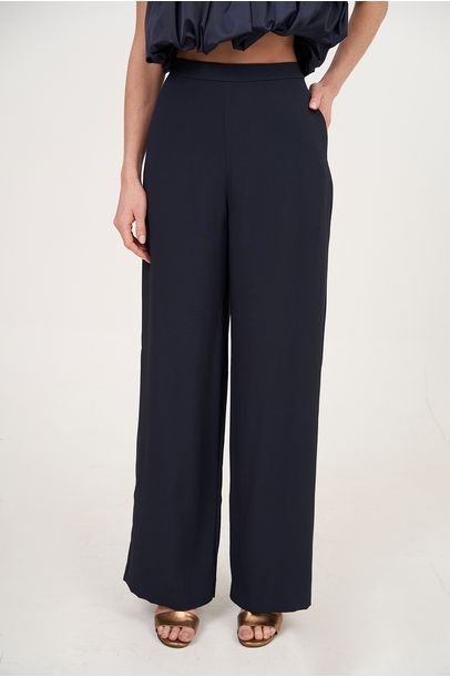 Calca Pantalona Crepe Marinho Egrey - Marinho
