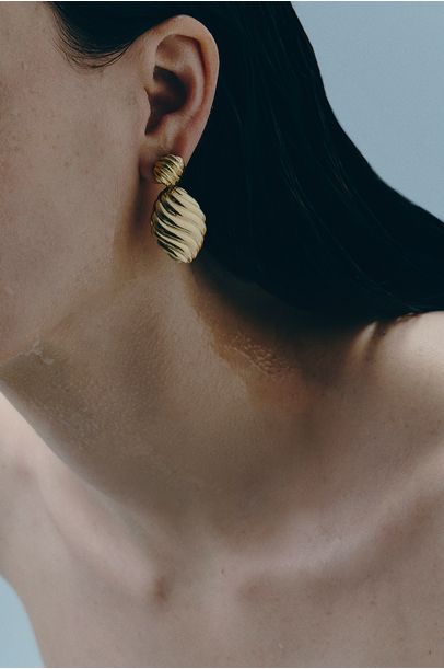 Brinco Duplo Cocoon Prata Com Banho De Ouro Amarelo Luisa Schröder - Dourado