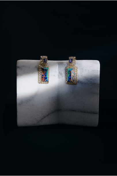 Brinco Partenon Denise Cassou Couture Jewelry - Dourado - Dourado