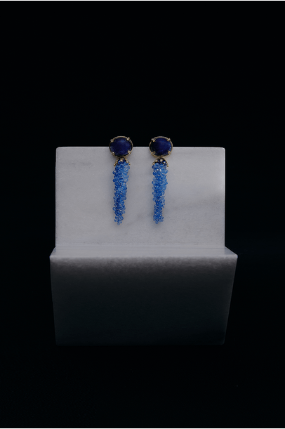 Brinco Poseidon Denise Cassou Couture Jewelry - Azul