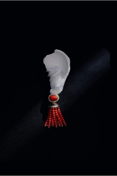 Brinco Positano Denise Cassou Couture Jewelry - Vermelho