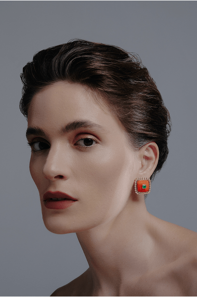 Brinco Capri Denise Cassou Couture Jewelry - Laranja