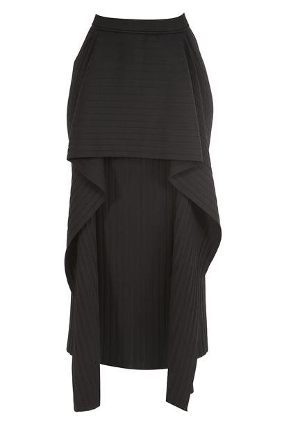 Saia Tricot Canelado Tiras Preto Coven - Preto