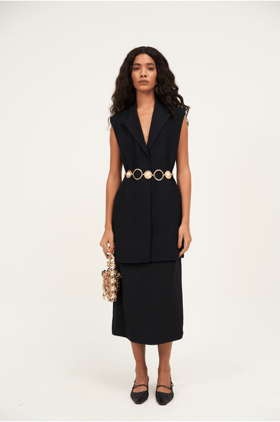 Saia Crepe Solaris Marilia Nk - Preto