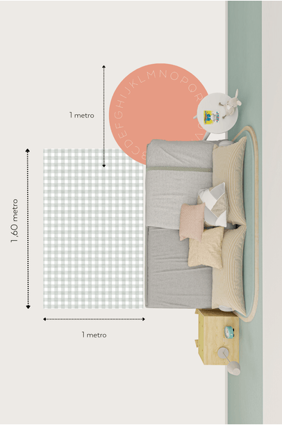 Tapete Playmat Vichy Retangular Edamami + The Kid´s List - Xadrez