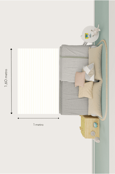 Tapete Playmat Retangular Listrado Vertical Edamami + The Kid´s List - Amarelo