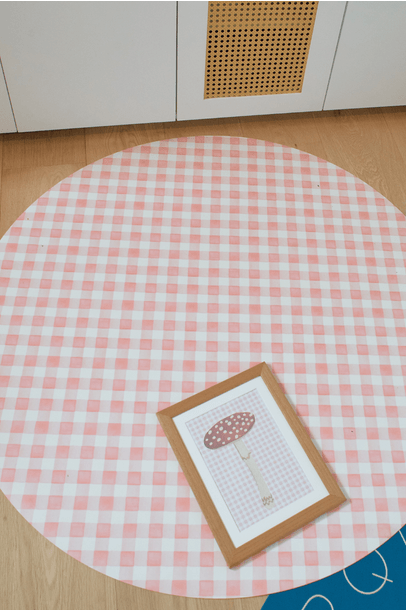 Tapete Playmat Redondo Vichy Edamami + The Kid´s List - Rosa