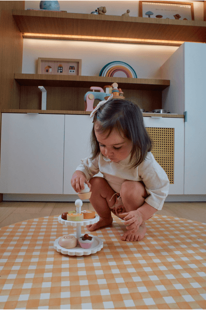 Tapete Playmat Redondo Vichy Edamami + The Kid´s List - Amarelo