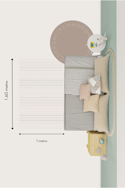 Tapete Playmat Listrado Horizontal Edamami + The Kid´s List - Cinza