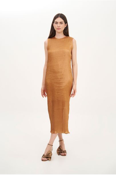 Vestido Midi Nobuko Framed - Cobre
