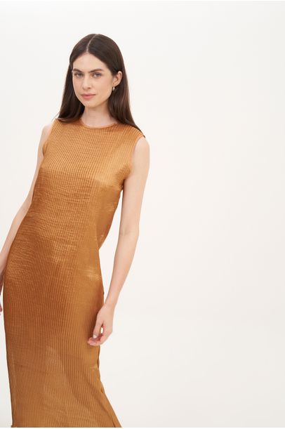Vestido Midi Nobuko Framed - Cobre