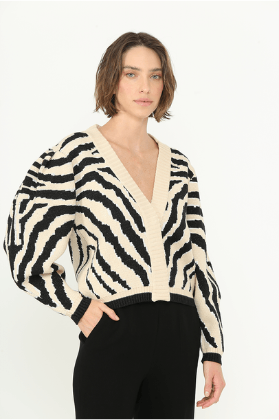 Cardigan Tricot Jacquard Animal Print Lilly Sarti - Animal Print