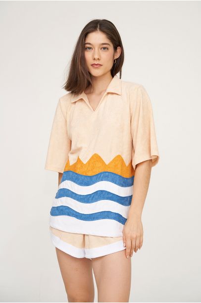 Camisa Ondas Atoalhada Missinclof - BEGE