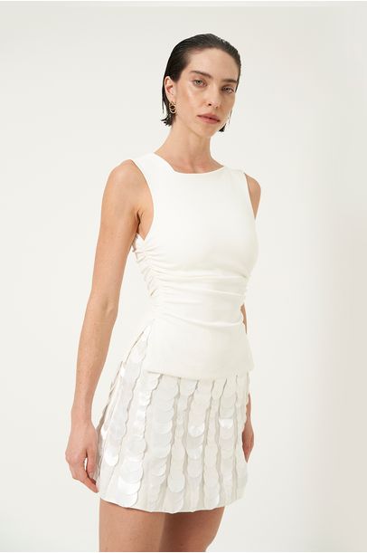 Mini Saia Aplicações De Bola Gloria Coelho - Off White