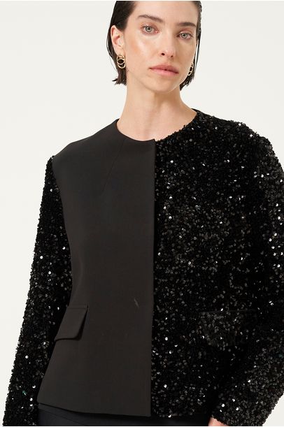 Cardigan De Paetê Gloria Coelho - Preto
