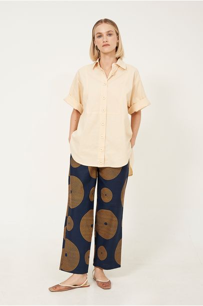 Calça Circulos Sammaroca - AMARELO