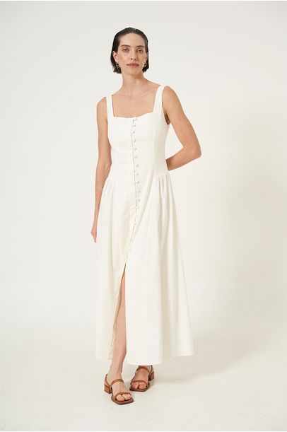 Vestido Midi Nile Clemence - OFF WHITE
