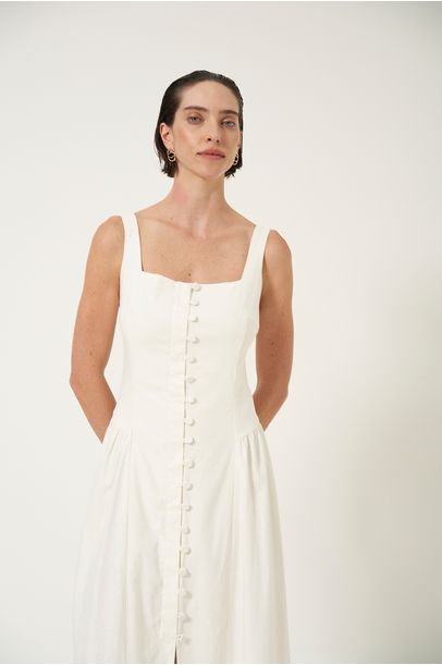 Vestido Midi Nile Clemence - OFF WHITE