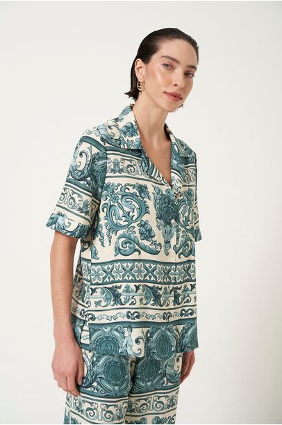 Camisa Mc Hera Adriana Degreas - AZUL