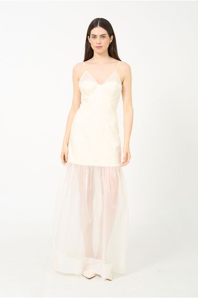 Vestido Midi Lalique Framed -OFF WHITE