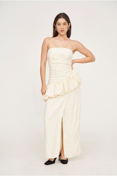 Vestido Sem Alças Plisse Framed - POÁ