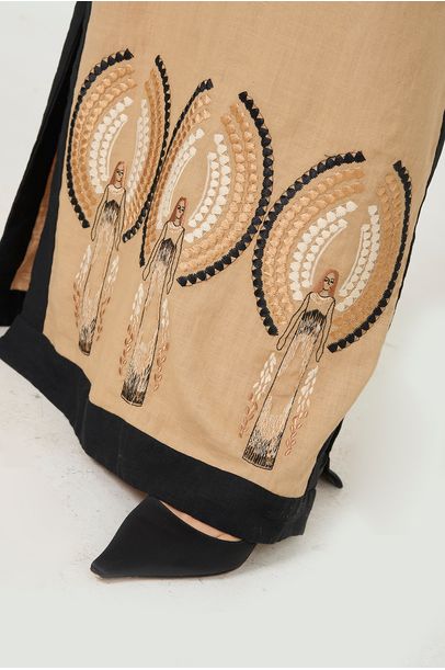 Vestido Midi Vetrata Framed - Bege