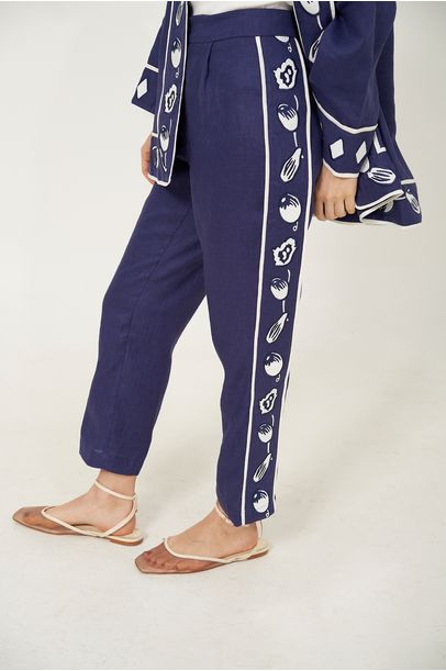 Calça Acrobata Bordada Bdln -  MARINHO