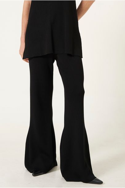 Calça Flare Tricot Preto Egrey - PRETO