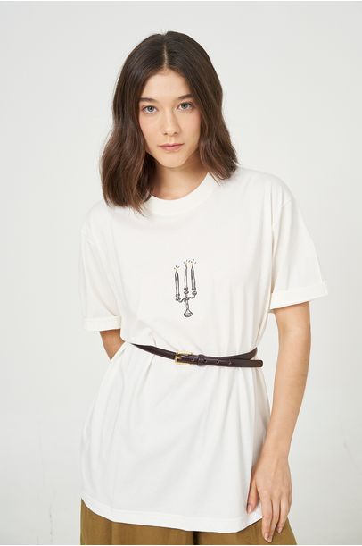 T-shirt Castiçal Gallerist + Alter Gallery  - BRANCO