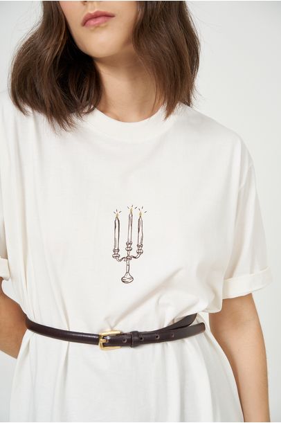 T-shirt Castiçal Gallerist + Alter Gallery  - BRANCO