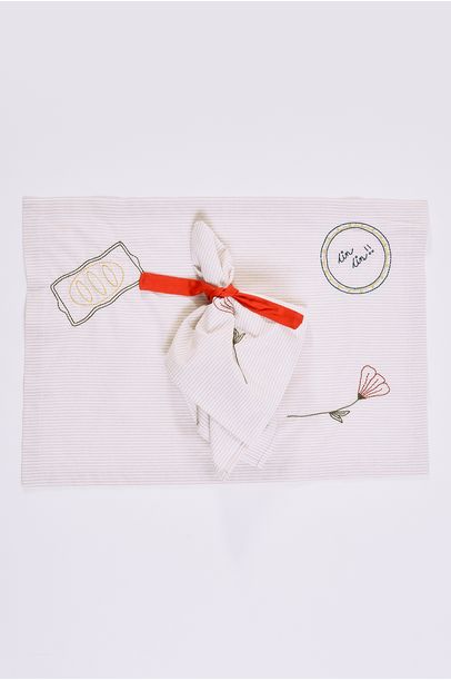 Kit Jogo Americano Listras Bordado Fun Gallerist + Meza Home - LISTRAS