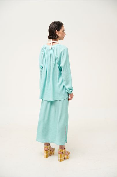 Camisa Opalina All Most Vintage + Savy - AZUL CLARO