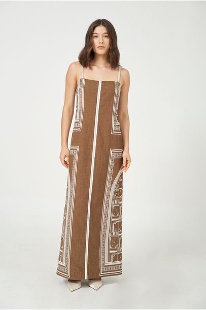 Vestido Midi Yokichi Framed - MARROM