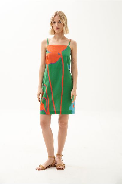 Vestido Mini Alcinha Verde Floral Marina Cecchi - VERDE