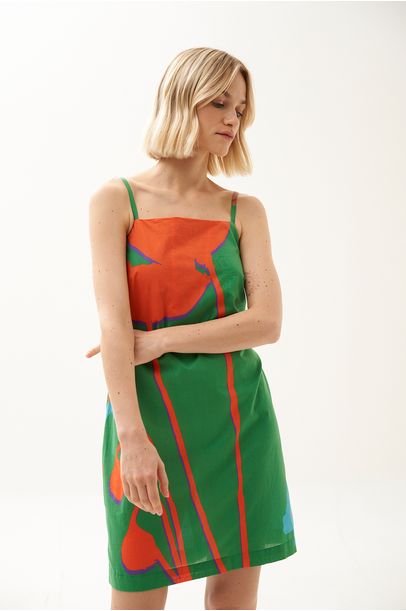 Vestido Mini Alcinha Verde Floral Marina Cecchi - VERDE