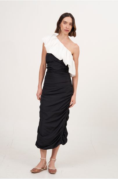 Vestido Lillet Preto E Branco Le De Loui - Preto