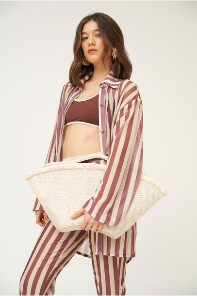 Bolsa East-West Tropicaxi WeAbacaxi - OFF WHITE
