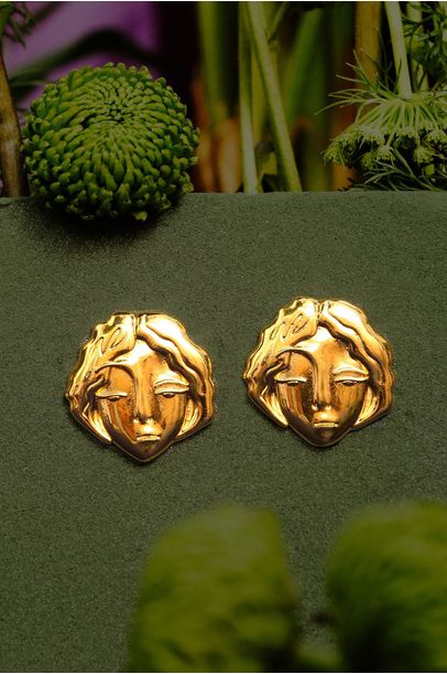 Brincos Bilitis Grande Ouro Elisa Parpinelli - Dourado